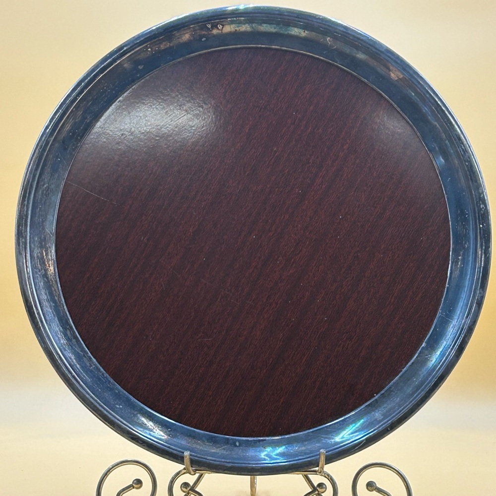 MCM Crescent 8M16 Formica and silver plate tray, thanksgiving